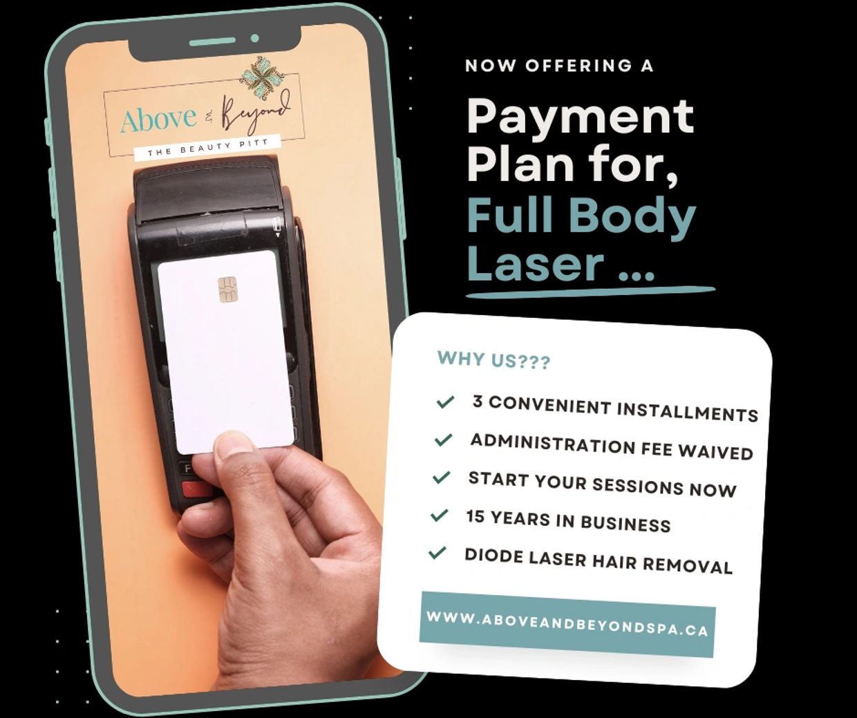 Payment plan options for laser treatments